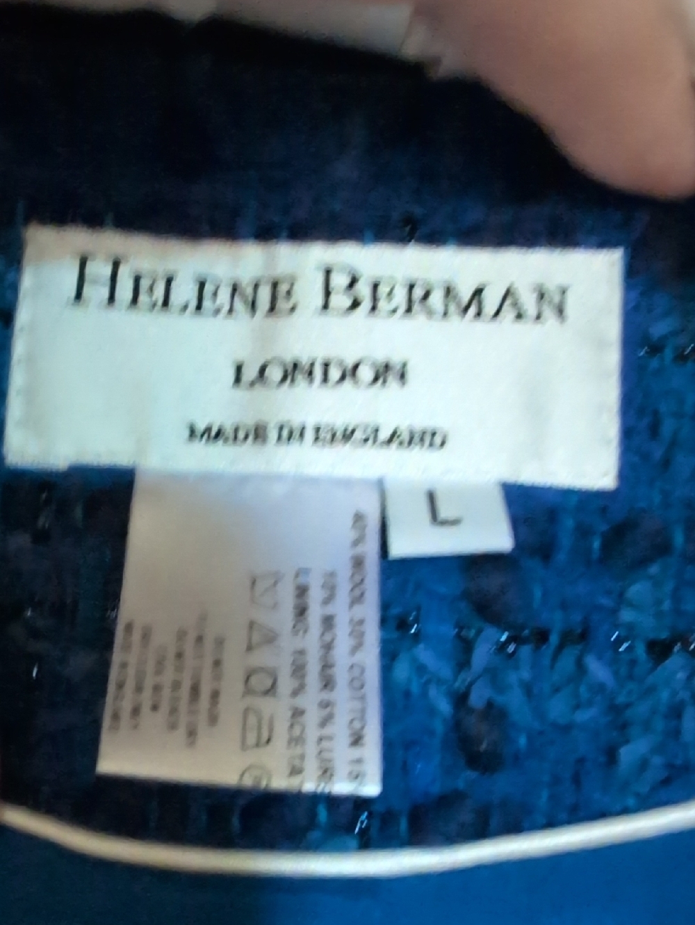 Helene Berman Jacket Blue Tweed With Shimmer Thread - Picture 2 of 7